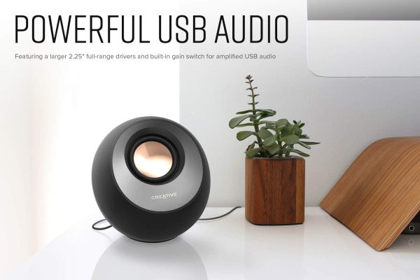 Creative Pebble V3 Minimalistic 2.0 Desktop Speakers With USB-C Audio, Clear Dialog Enhancement, Bluetooth 5.0, 8W RMS, 16W Peak Power, USB-A Converter (Black) - Image 3