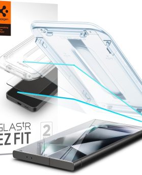 Spigen Tempered Glass Screen Protector [GlasTR EZ Fit] designed for Galaxy S24 Ultra [Case Friendly] - 2 Pack